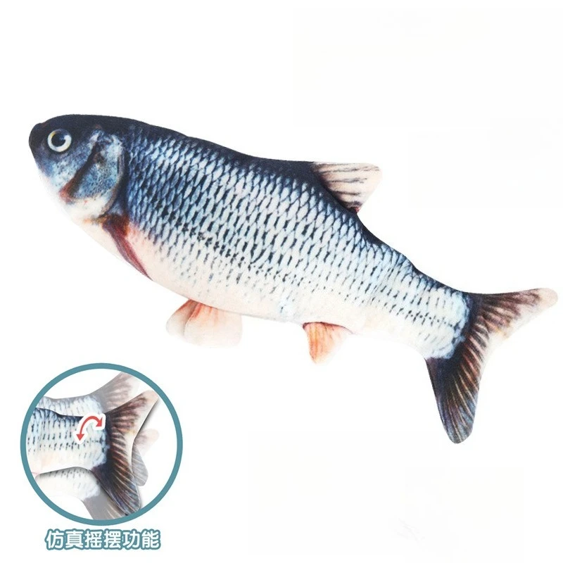 Nuevos juguetes de simulación de pez para gatos, juguete de felpa suave con hierba gatera, juguetes interactivos para gatos, regalos divertidos, muñecos con forma de pez 3D, suministros para mascotas - imagen 3