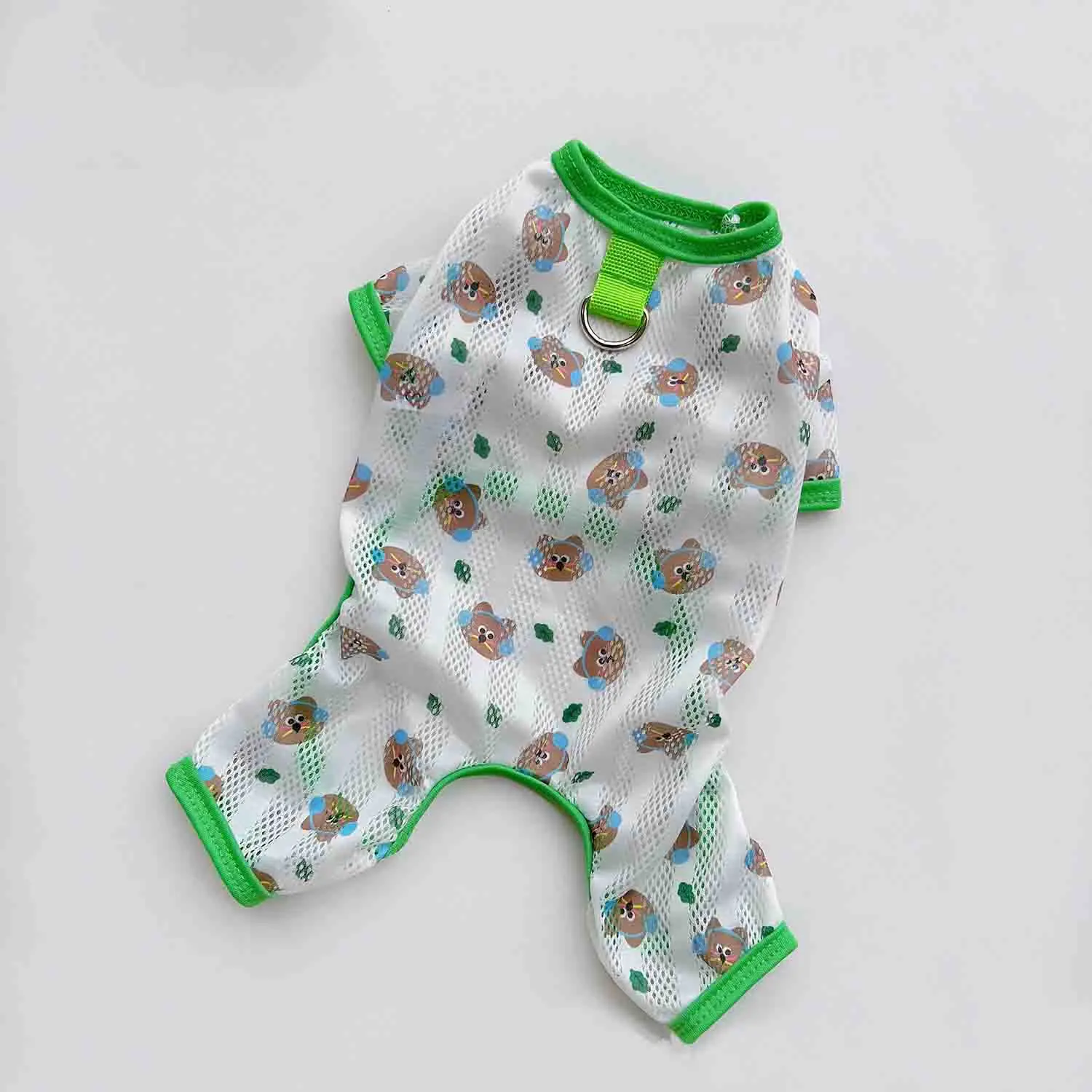 Ropa de verano para mascotas, mono con estampado de unicornio y rana para perro, pijama fino de malla transpirable de 4 patas, mono, traje de protección solar - imagen 3