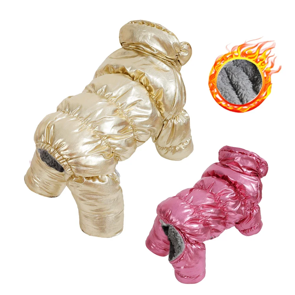 Abrigo cálido de invierno para perros, mono de lana gruesa, monos para perros pequeños y medianos, chaqueta elástica impermeable para cachorros, trajes para mascotas