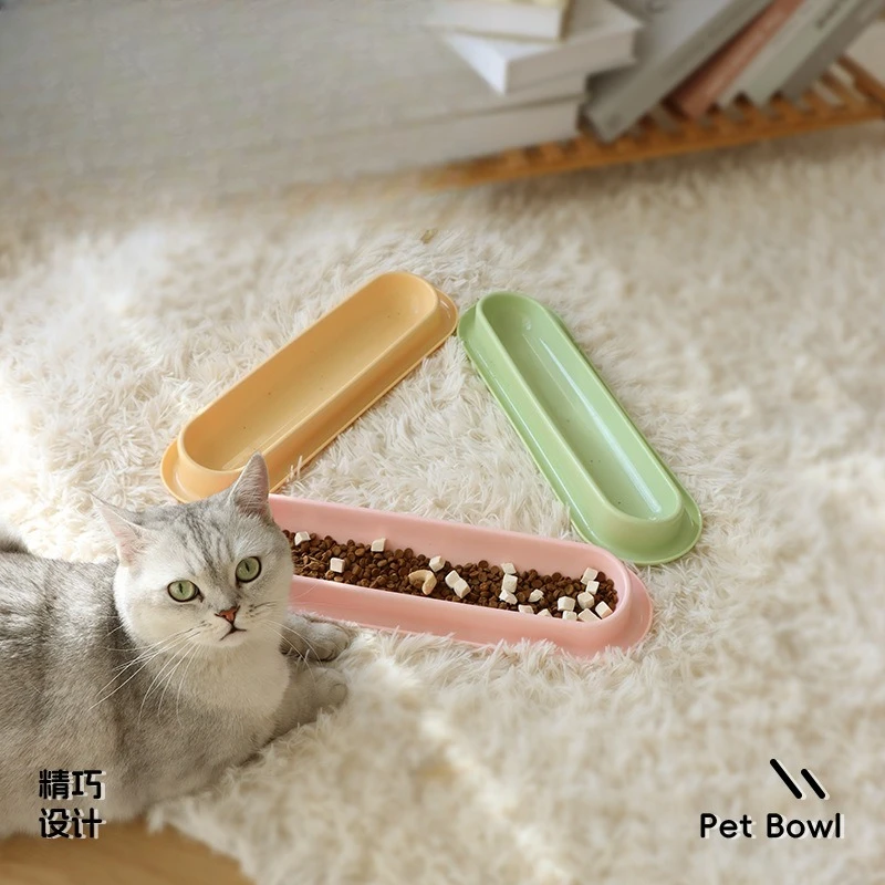 Cuenco largo de comida para gatos con ranura antifugas, plato de alimentación para mascotas con agua húmeda para evitar hormigas e insectos, cuenco de alimentación para mascotas de fácil limpieza - imagen 3