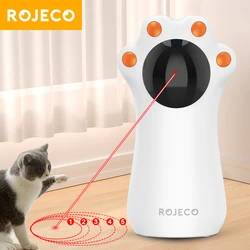ROJECO, juguetes láser automáticos para gatos, mascotas interactivas inteligentes, juguete láser LED para interiores, accesorios de juguete de mano para gatos para perros y gatitos
