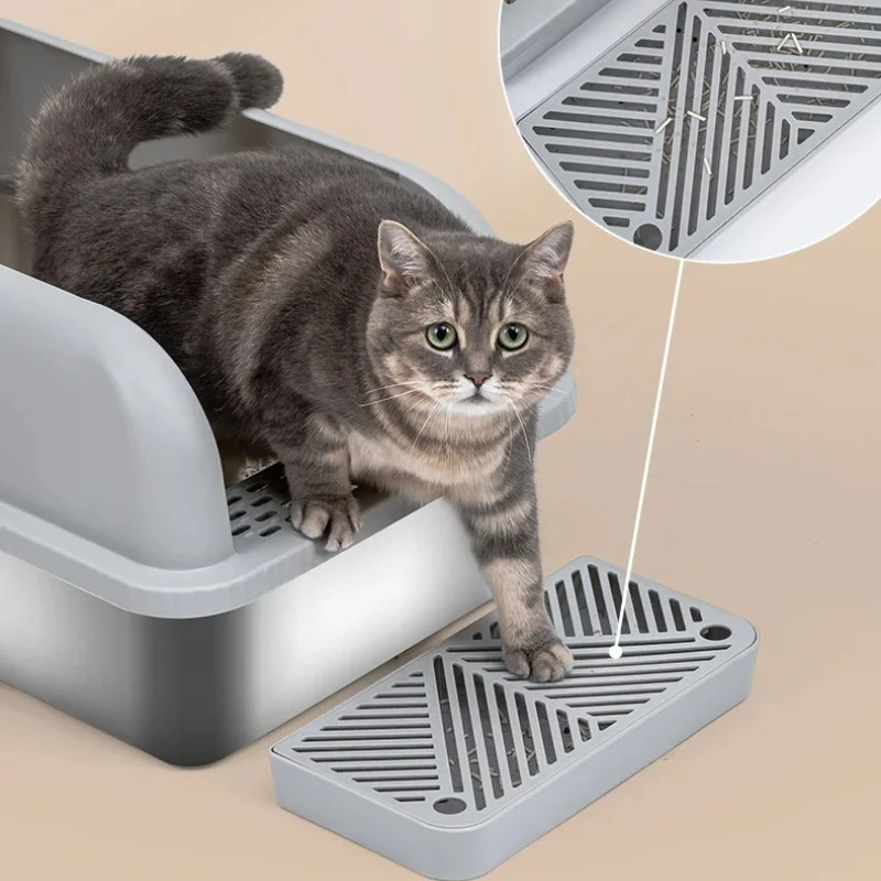 Bandeja de arena para gatos inox antisalpicaduras – Limpieza fácil - imagen 2