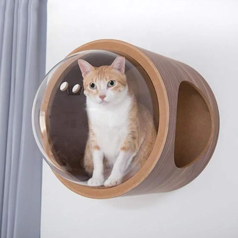 Spaceship Gamma Pet Bed for Cat and Dog, Window Perch, Tree Made of Wood, Wall Mounted, Indoor Cat, DIY Mansion Cat accessories - imagen 4