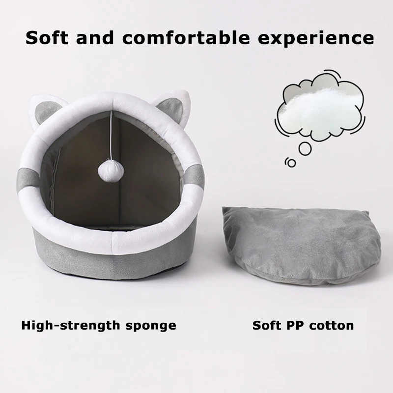 Cama bonita para gatos, casa para mascotas, tumbona para gatitos, cojín, tienda para perros pequeños, estera lavable para cachorros, cesta, cueva, estera suave para gatos, suministros de cama para casa - imagen 4