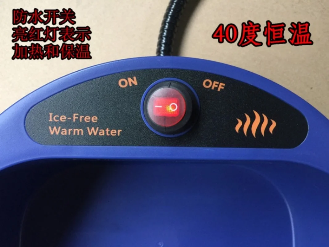 Cuenco de agua calentado para perros para exteriores, cuenco de agua sin congelación, calentador de agua para mascotas con cable resistente a masticar, cuenco eléctrico de 2,2 L de 35w - imagen 5