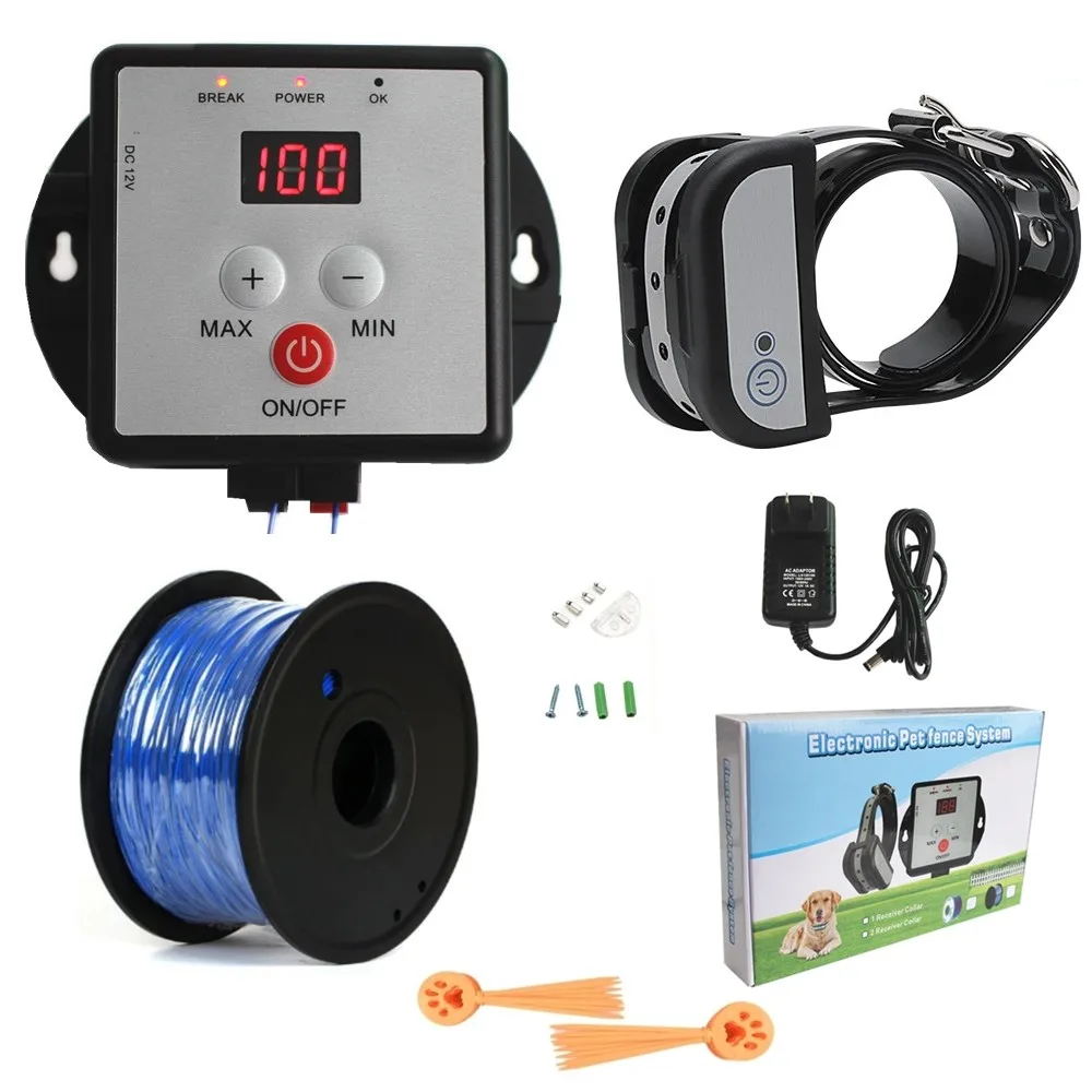 Valla eléctrica con Cable para perros, Cable grueso, recargable, impermeable, Collar de entrenamiento para perros, sistema de valla de choque electrónico