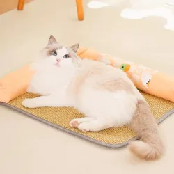 Alfombra refrescante mimbre para gatos y perros – Estera verano