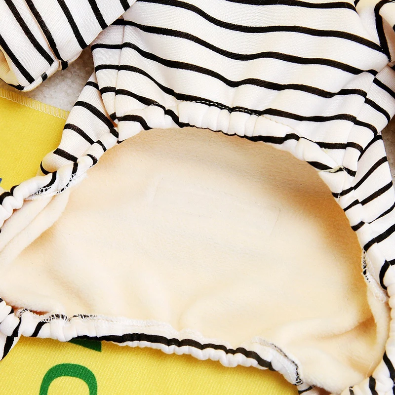 Dog Clothes Winter Black Striped Jumpsuit Bodysuit For Small Dogs Dachshund Pug Long Sleeve Puppy Cat Suits Overalls Pajamas XXL - imagen 5