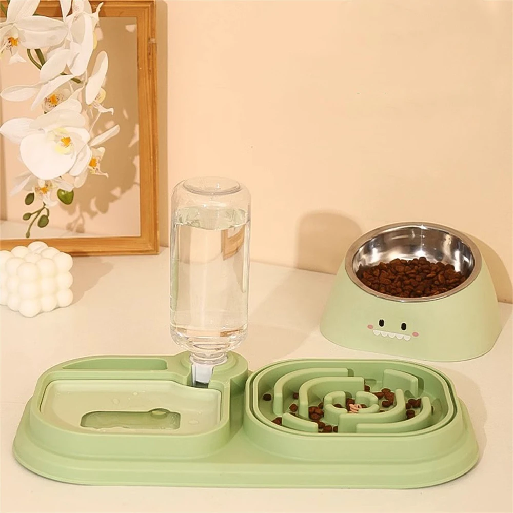 Cuenco elevado multifuncional para mascotas, dispensador automático de comida y agua con inclinación de 15 grados, comedero para gatos y perros, bebedero Doble - imagen 4