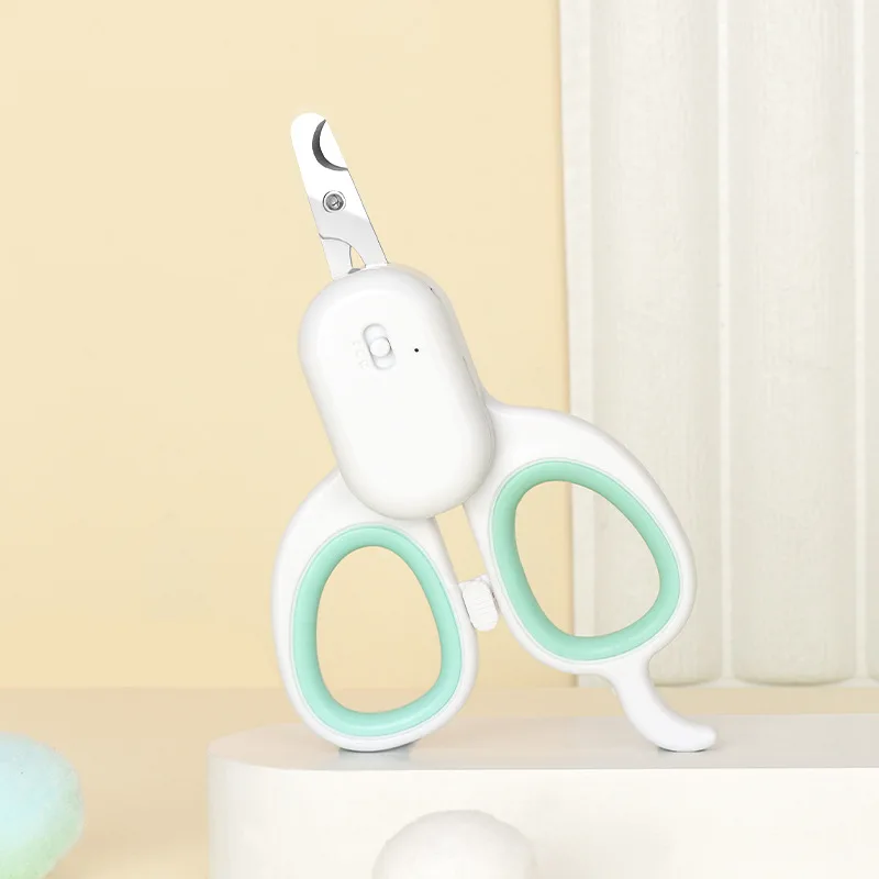 Tijeras de acero inoxidable para perros, línea a prueba de sangre con carga USB, luz LED para iluminar UÑAS DE ACERO INOXIDABLE