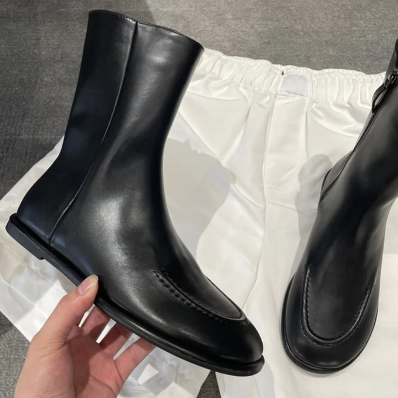 Botines 2025 invierno nuevo punta redonda cómodos pantalón corto Casual botas moda mujer botas de caballero - imagen 3