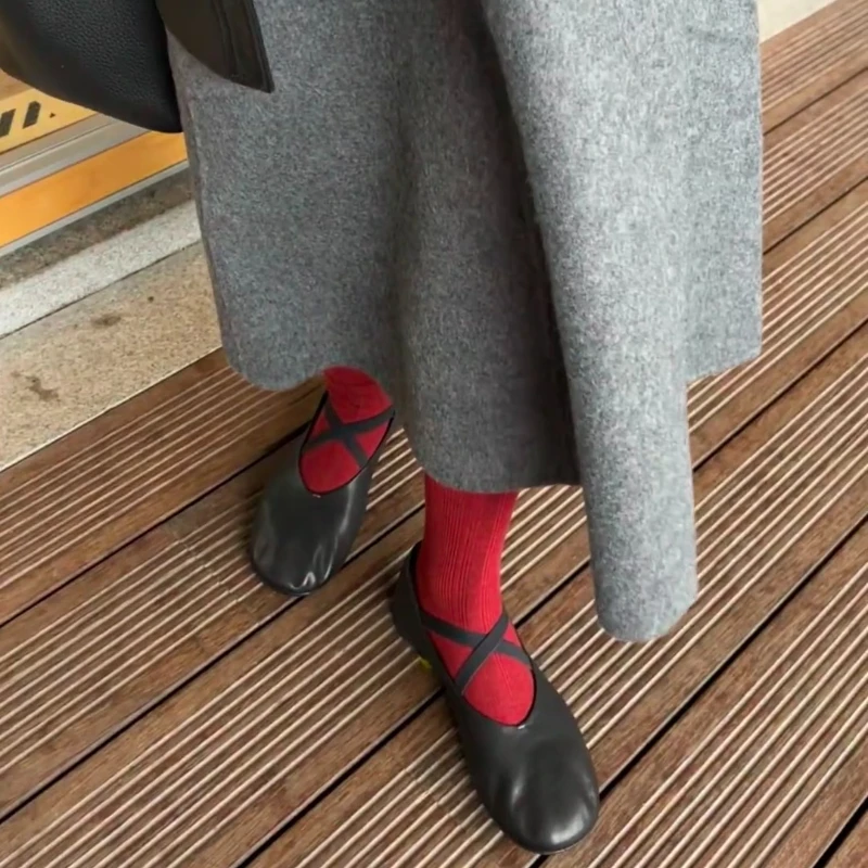 Bailarinas con correa cruzada, zapatos planos transpirables de verano 2025, zapatos planos Mary Jane de cuero suave Vintage - imagen 5