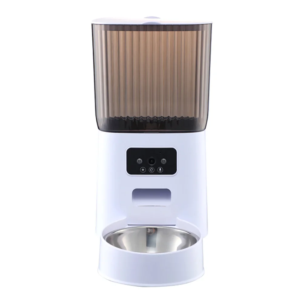 Alimentador automático inteligente para gatos, cuencos dobles de 5l con cámara, dispensador de vídeo de comida seca para mascotas, grabadora de voz inteligente, Alimentador automático para perros - imagen 4
