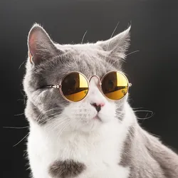 Gafas de sol redondas para perros y gatos — estilo vintage UV