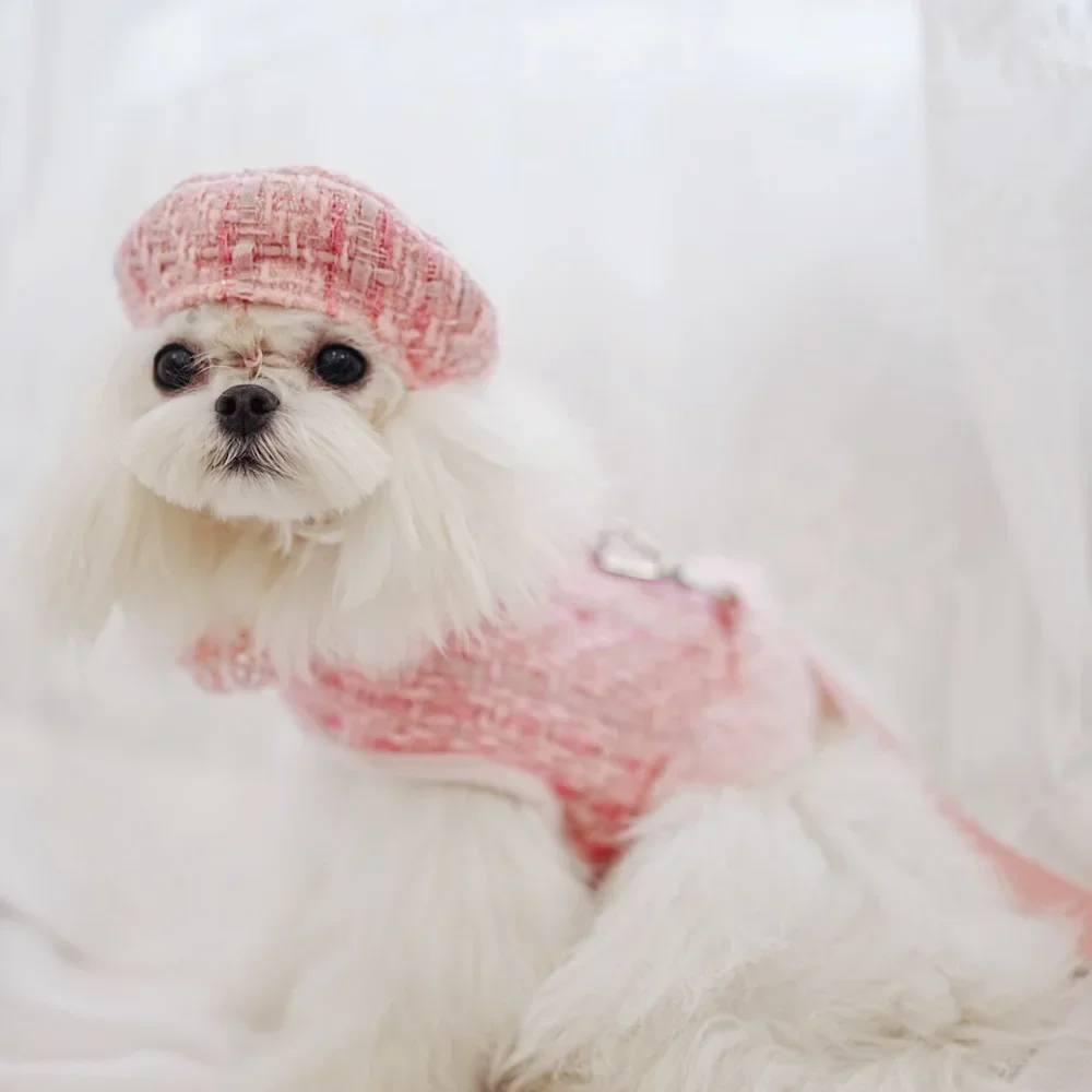 Correa de pecho de lana para perro, cuerda de tracción para mascotas, suministros de correa de pecho de felpa, Estilo Chaleco para mascotas, arnés para perros