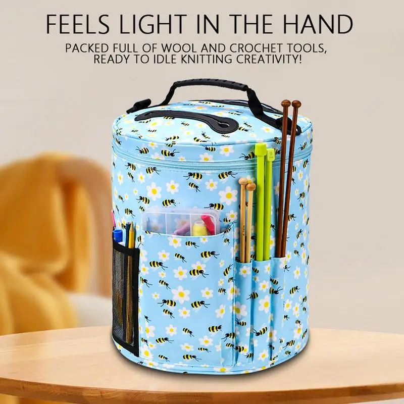 Bolsa de almacenamiento de punto vacía, bolso de ganchillo multifuncional, bolsas de mano de gran capacidad, artesanía de agujas de bricolaje, bolsa de hilo - imagen 4