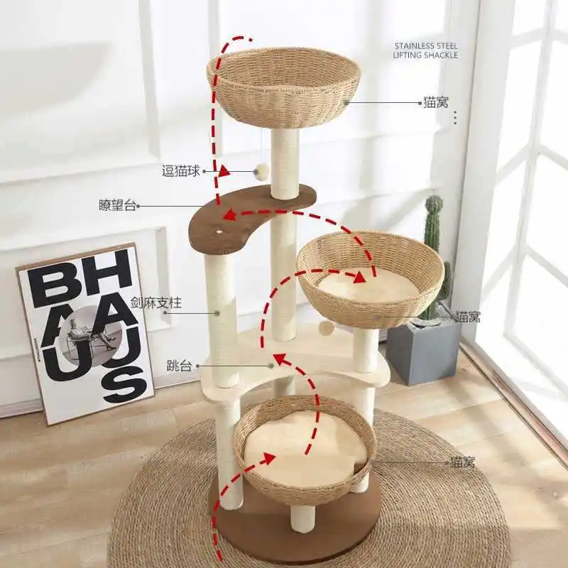 Árbol para gatos multinivel con cápsula espacial y postes sisal - imagen 2