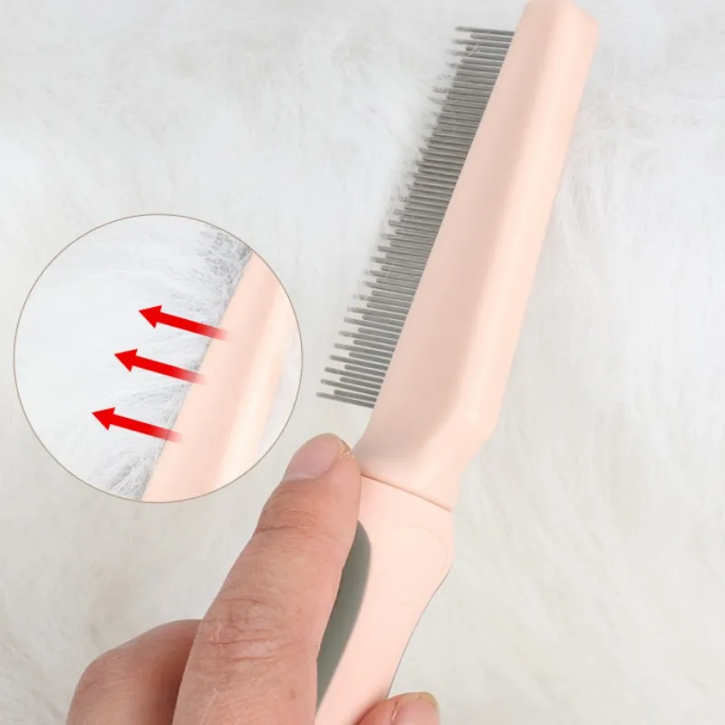 Peine removedor de pelo para perros, cepillo de Masaje para perros, peines de acero inoxidable para depilación de gatos, mango cómodo, cuidado de mascotas - imagen 5