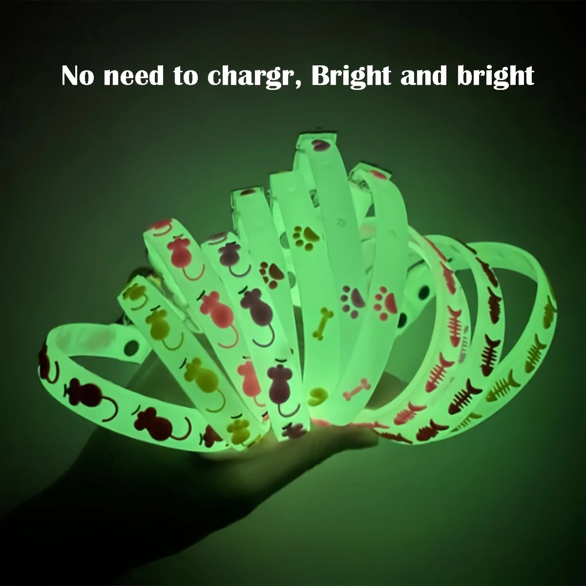 Collar LED con cascabel para perros y gatos, brilla en oscuridad - imagen 4
