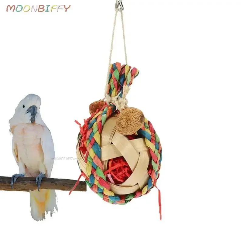 Juguetes trituradora de papel, accesorios para jaulas colgantes, juguetes coloridos para periquitos, Conures, loros, pájaros de amor, juguetes para pájaros para jaula