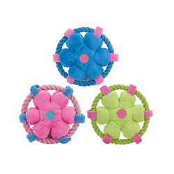 Juguete para perros con cuerda, juguete interactivo para masticar de entrenamiento para limpieza de dientes y molares, suministros duraderos para mascotas, juguete para aliviar el aburrimiento