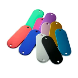 Placa identificativa grabada en aluminio para collar de perro