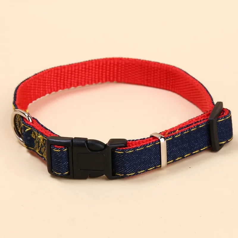 Collar de perro ajustable 3 en 1 Jean, conjunto de correa, suministros para mascotas, entrenamiento grueso, juego de tracción de plomo para caminar, arnés de nailon para perros S-XL - imagen 4