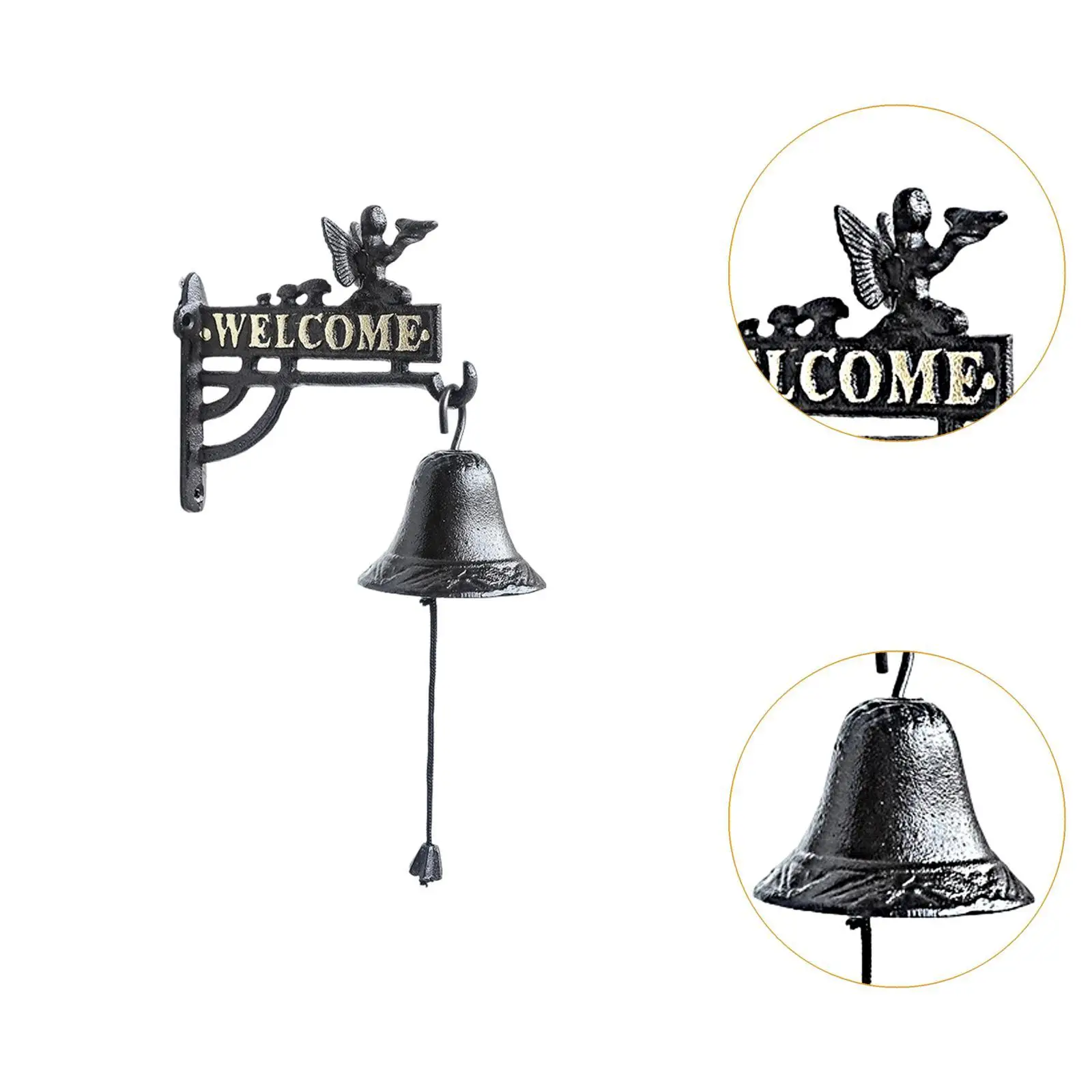 Campana metálica manual exterior: timbre decorativo para pared - imagen 2