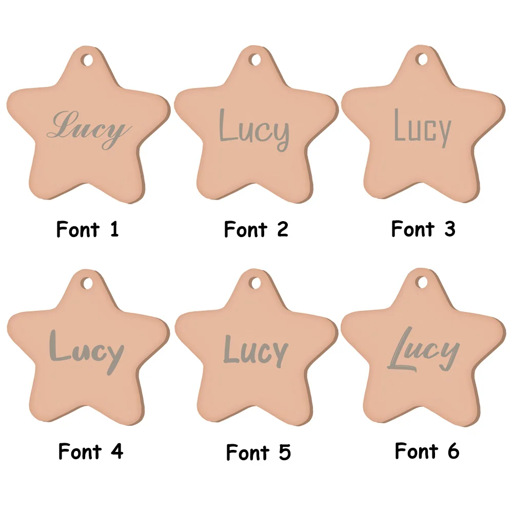 Colgante de estrella con nombre personalizado, Collar antipérdida para mascotas, nombre personalizado, número de teléfono, placa con nombre grabado, accesorios DIY para mascotas - imagen 5