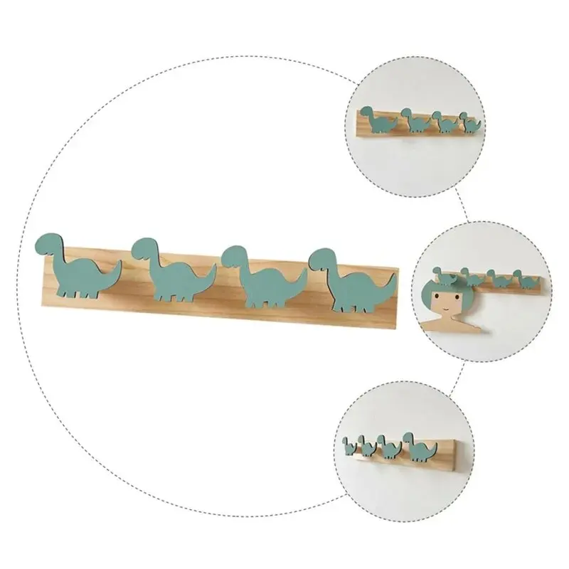 Ganchos montados en la pared, estante de almacenamiento de dibujos animados, toalla de baño, colgador de sombrero, llavero decorativo para dormitorio, perchas para ropa y abrigos, 1/2 Uds. - imagen 3