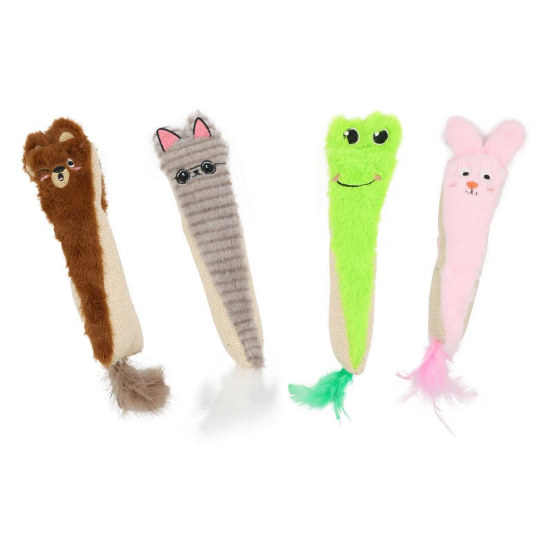 Nueva muñeca de peluche de sisal con forma de animal con plumas que contiene papel sonoro, juego interactivo resistente a mordeduras, suministros para mascotas - imagen 4