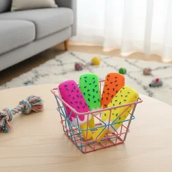 Juguete masticable chirriante para perros, juguete interactivo de entrenamiento con forma de helado para la dentición de cachorros, alivio del estrés, suministros para mascotas