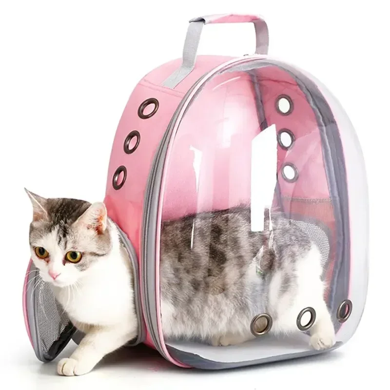 A cat carrying a backpack, transparent bubble, pet cat supplies cat transport - imagen 3