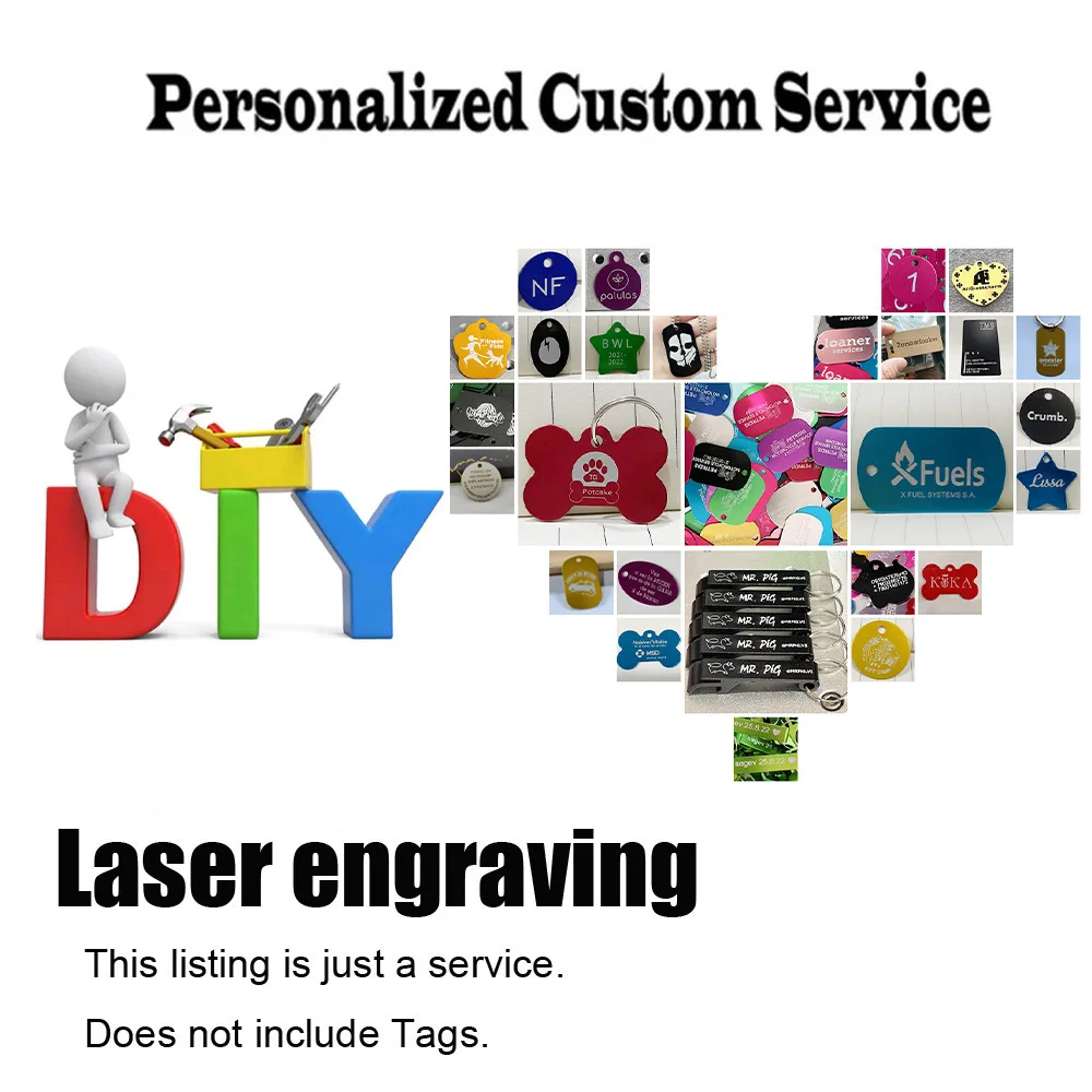 Personalice la etiqueta del perro DIY personaliza el servicio de grabado láser para la etiqueta de identificación del perro