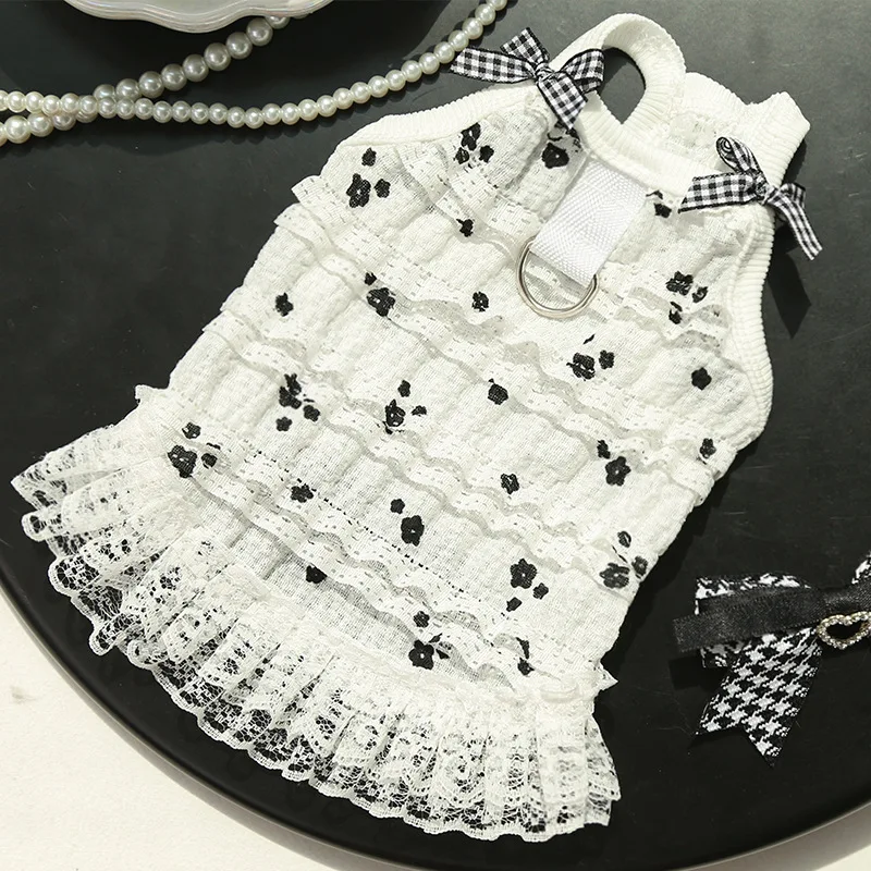 Vestido primavera con lazo encaje para gatos y perros - imagen 5