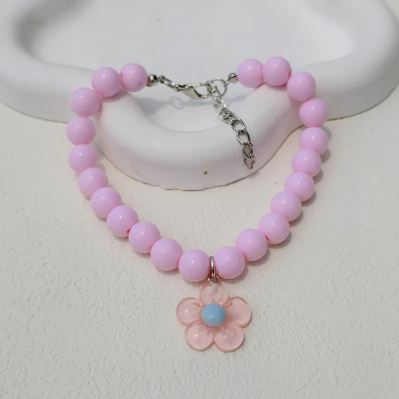 Gran oferta, Collar de flores para gatos, Collar ajustable de perlas para mascotas, Collar para perros, accesorios para cachorros, cadena para perros, producto de aseo para mascotas Chihuahua - imagen 5