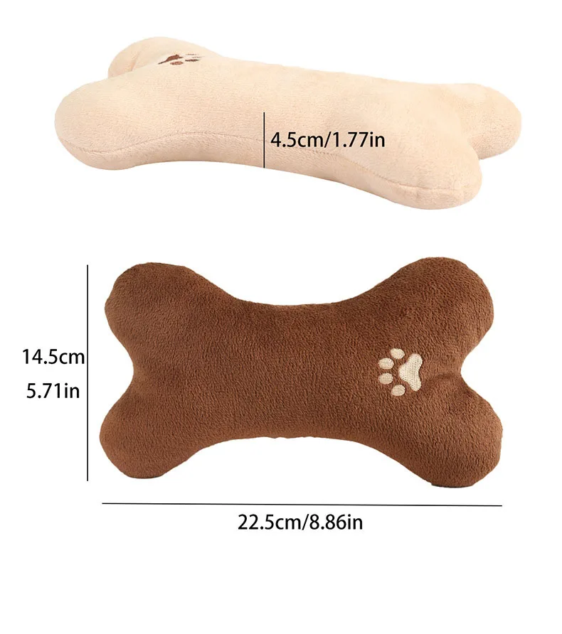 Juguete para masticar almohada para mascotas, juguete de peluche para perros y gatos con forma de hueso, juguete de almohada suave no tóxico resistente a masticar para cachorros y gatitos,