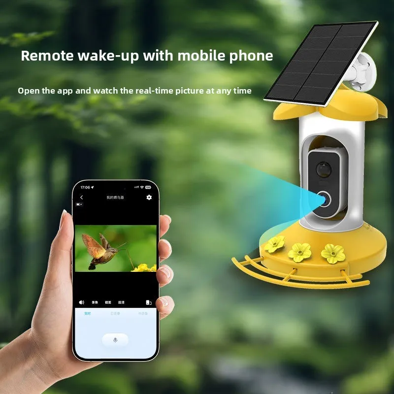 Cámara inteligente para comedero de pájaros, gran angular con energía Solar, alta definición, monitoreo en tiempo Real para exteriores, suministros para mascotas, accesorios - imagen 2