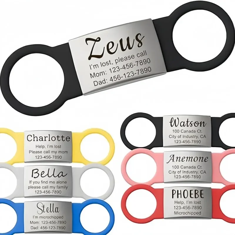 Etiquetas personalizadas de identificación de mascotas, accesorio de acero inoxidable para Collar, para perros pequeños, medianos y grandes, gatos, grabado gratis - imagen 2