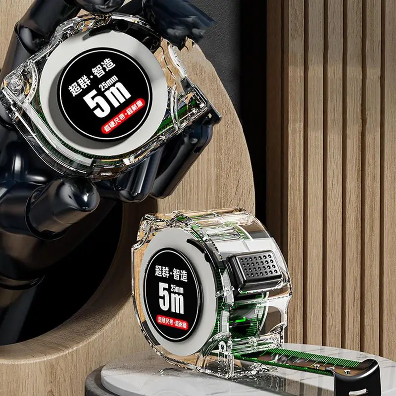 Cinta métrica de acero fluorescente, revestimiento transparente, fácil de leer, Impresión de ambas reglas laterales, cinta métrica retráctil - imagen 3