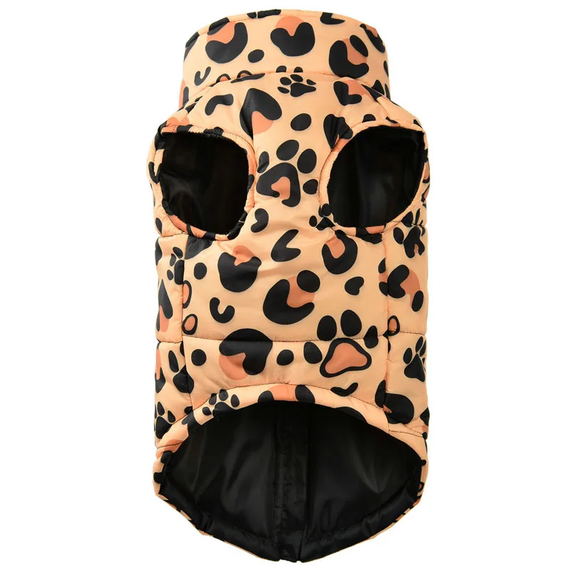 Chaleco acolchado cálido para perros pequeños y medianos – Leopardo - imagen 3