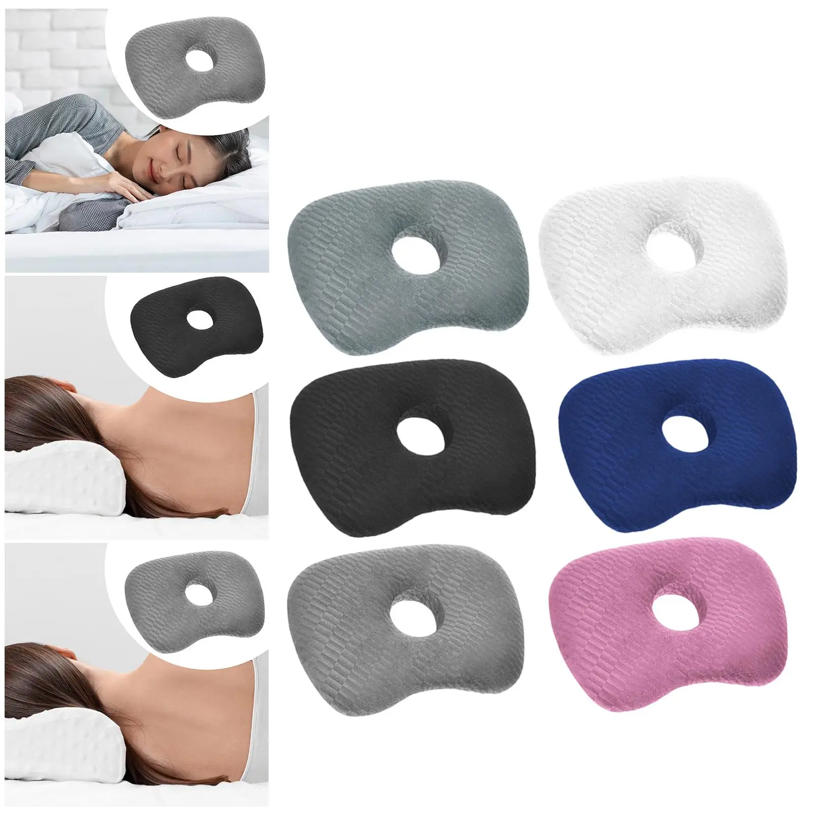 Washable Ear Piercing Pillow Plush Sleeping Pillow Protector with Ear Hole for Women Men Home Bedroom Washable Ear Piercing Pillow Plush Sleeping Pillow Protector with Ear Hole for Women Men Home Bedroom