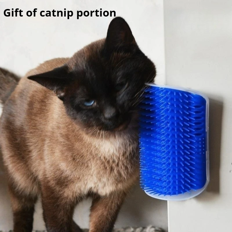 Cepillo de esquina de pared de cuatro colores con polvo de menta para gatos gratis, masajeador para gatos respetuoso con la piel, peine para gatos, nuevo