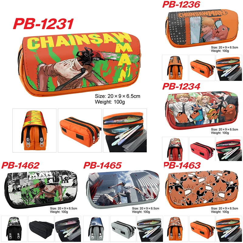 Estuche de lapices Chainsaw Man - Denji, Pochita y Makima para fans