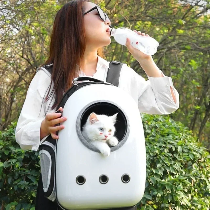 Mochila transpirable para mascotas, transportador para perros y gatos, productos para mascotas, bolso de hombro de viaje portátil para gatos al aire libre, accesorios - imagen 5