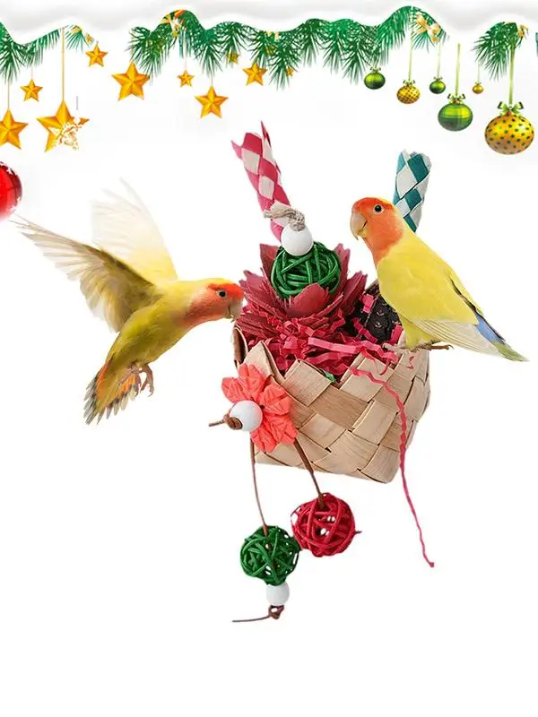 Jaula para pájaros de juguete, loro colorido, juguete para masticar, seguro e inofensivo, interesante juguete para loros para periquitos, cacatúas, periquitos - imagen 5