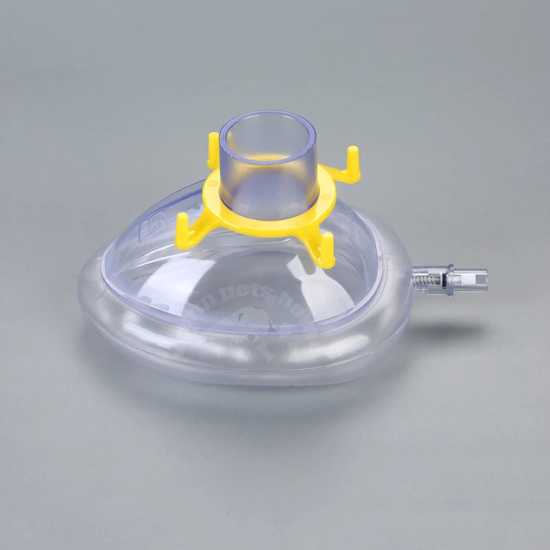 Mascarilla de anestesia de PVC esterilizada desechable resuscitar máscaras faciales para adultos niños animales 6 tamaños - imagen 3