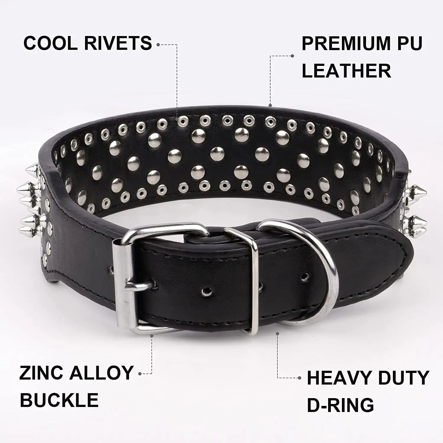 Collar con púas para perros grandes – Pitbull, Bóxer y Mastín - imagen 3