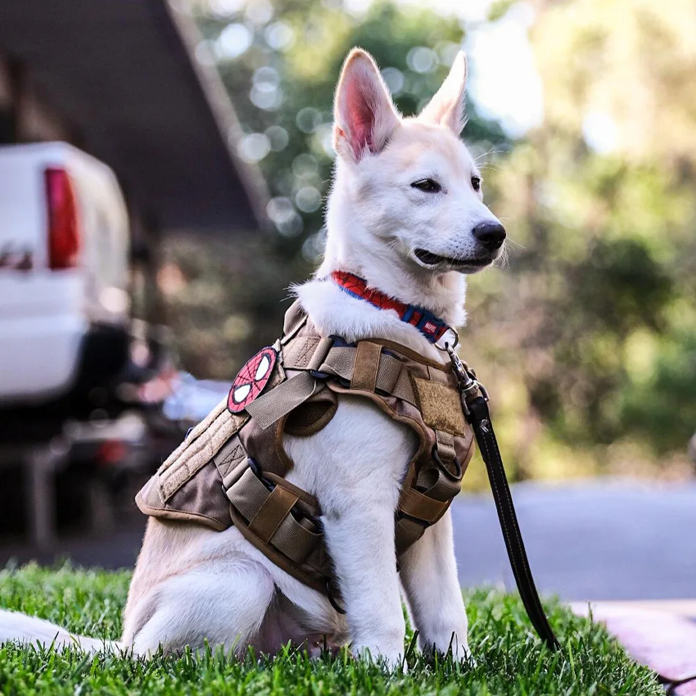 Arnés táctico para perros grandes, chaleco para mascotas de estilo militar resistente con asa para servicio de entrenamiento de perros, caza y caminar