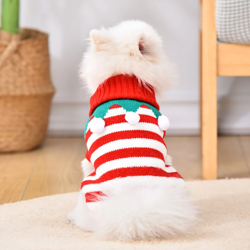 Ropa navideña para perros, suéter cálido de invierno para perros pequeños y medianos, bonito suéter tejido para cachorros, suministros navideños para mascotas - imagen 3